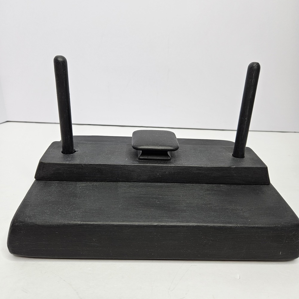 Napkin Holder Black Solid Wood